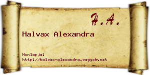 Halvax Alexandra névjegykártya